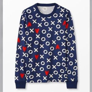 Hanna Andersson Adult Unisex Organic Valentines Long John Pajama Top XL